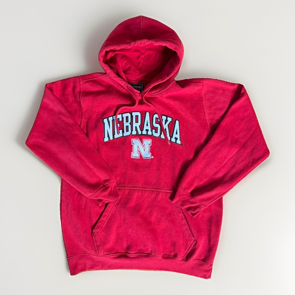Genuine Stuff Nebraska Cornhuskers Red Pullover Hoodie Sweatshirt Size L